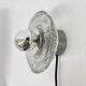 Thick structured ice glass wall light flush mount by Peill & Putzler, 1970s