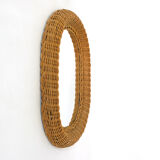 Mirror with thick wicker frame, 54x38 cm.