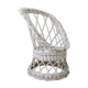 Fauteuil enfant corbeille rotin blanc