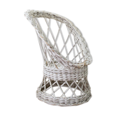 White rattan basket child armchair