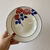 Set of 6 vintage deep plates, Rose Rouge model, by HBCM