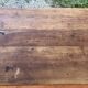 Antique cherry wood farm table with turned base with 2 drawers and 1 pull