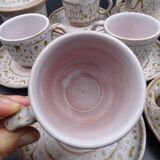 Earthenware coffee service signed Jean Austruy Vallauris around 1970 - Cups - saucers - milk pot