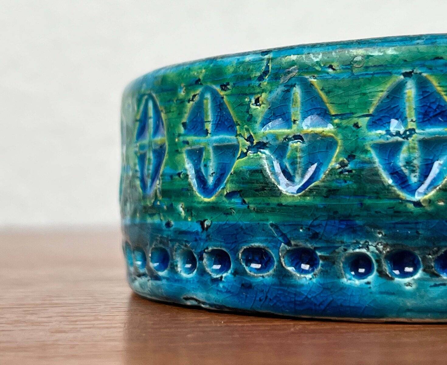 Mid-Century Modern Rimini Blu Pottery Candleholder by Aldo Londi for Bitossi, Italy, 1960s
