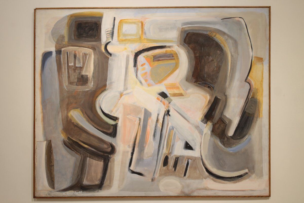 Large abstract oil on canvas dated 1969 - Henri Larriere (1935-2024)