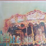 Lithograph by Jean-Pierre Blanchard "Foire du Trône"