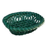 Corbeille en céramique tressée verte