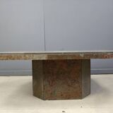 Brutalist slate stone coffee table, 1980s