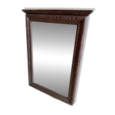 Grand Miroir biseauté à cadre en bois sculpté