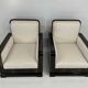 Set of Art Deco Italian Macassar and Walnut Root Armchairs, 1930s