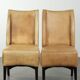 Set of six cowhide dining chairs with a comfortable seat and high back