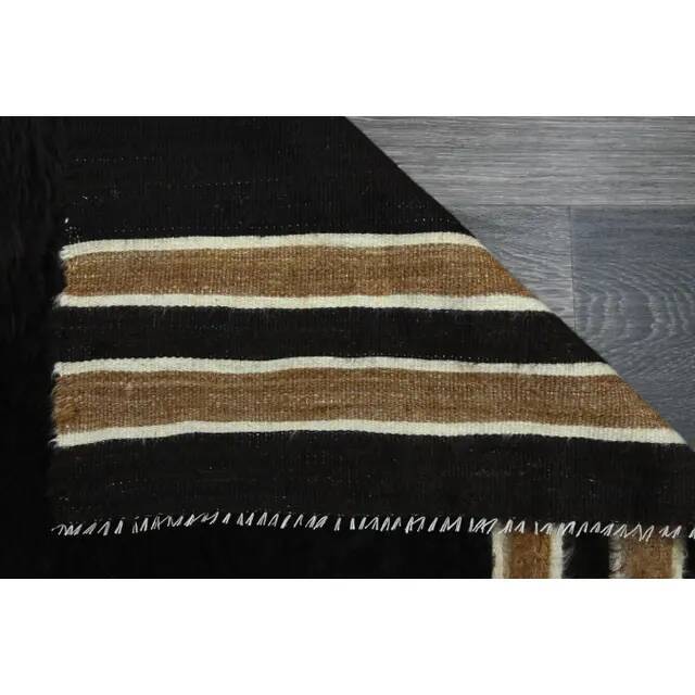 1970s Vintage Turkish Oushak Handmade Wool Cotton Brown Area Rug 146x168