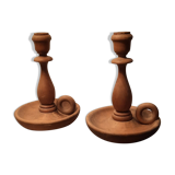 Wooden candle holders
