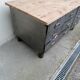 Antique workshop workbench, vintage, metal and wood