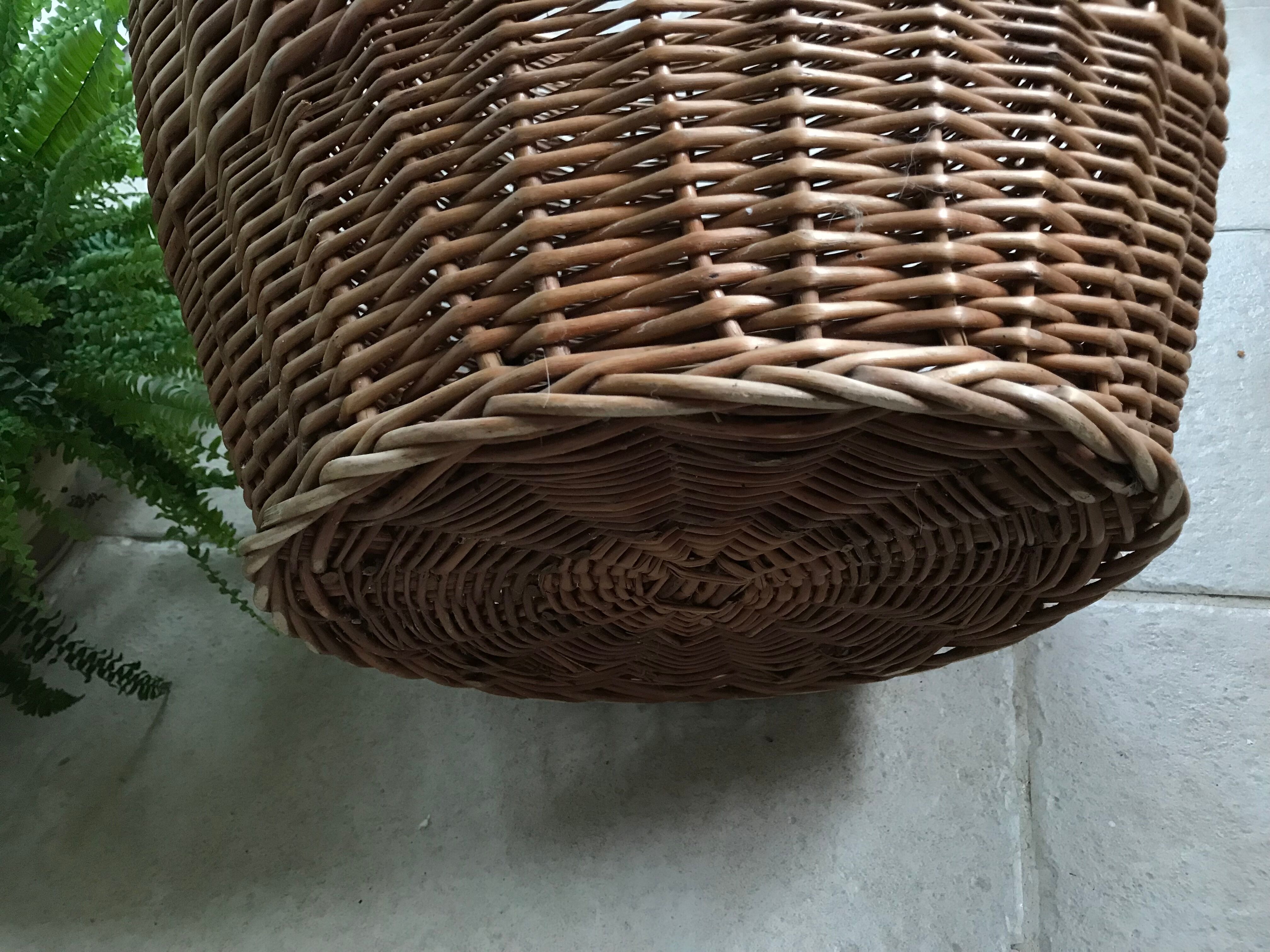 Panier en osier vintage 70 cm