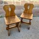 2 Scandinavian Brutalist chairs Pierre Chapo School Mid Century Wood 1960