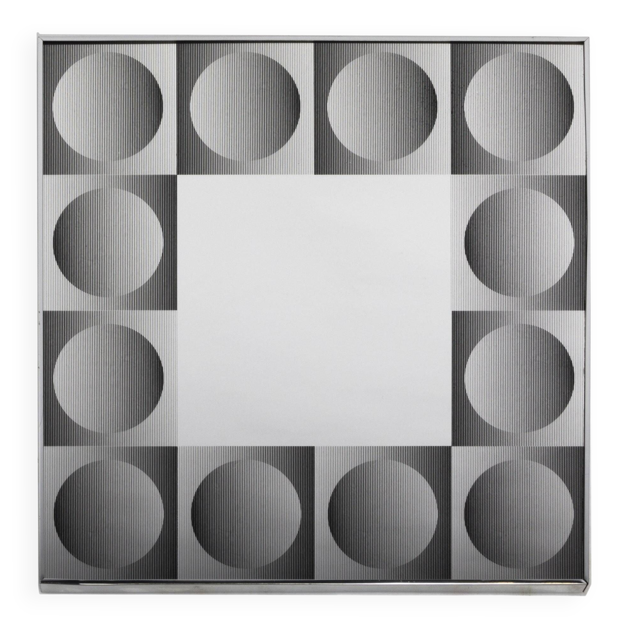 Optique art mirror in the style of victor vasarely