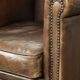 Armchair / lounge chair made of sheepskin leather with characterful patina