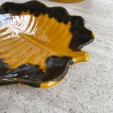 Yellow and black leaf dish