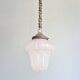 Art Deco pendant light in transparent satin glass, 1920s-30s