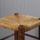 Tabouret paillé vintage design style Charlotte Perriand 1970s