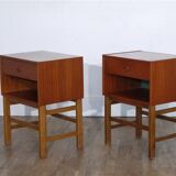 Paire de chevets vintage scandinave en teck 1960