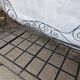 Metal folding bed, wrought iron bench
