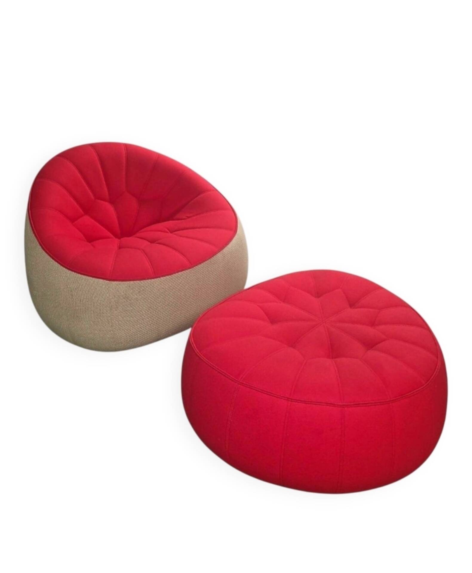 Armchair and Ottoman Pouf Set Cinna – Noé Duchaufour-Lawrance