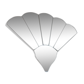 Fan shaped mirror 59x52cm