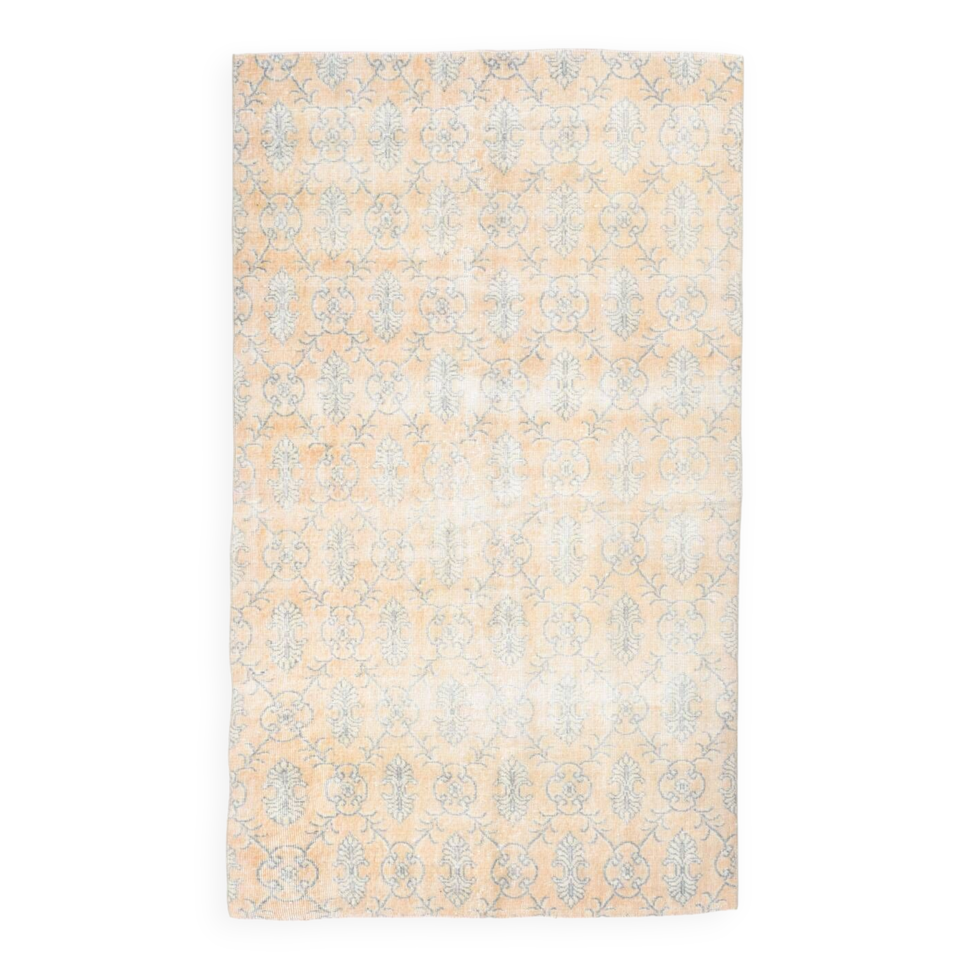 5x8 Shades Of Pale Orange Classic Turkish Vintage Rug, 140x238Cm SK 2296