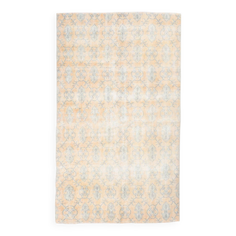 Tapis vintage turc classique 5x8 nuances d'orange pâle, 140x238Cm SK 2296