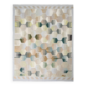 9x12 Kilim Pastel Tones Overisze Anatolian Flatweave Kilim Rug, 270x352 Cm