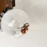 Lustre mazzega Murano 4 boules et teck 1960