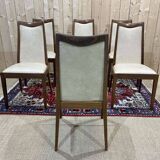 Suite de 6 chaises GPlan en teck et assise en skai des années 1970