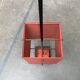 Minimalist perforated steel umbrella stand, 1960s