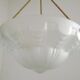 Vintage French 1930s Art Deco Gometric White Glass Ceiling Light