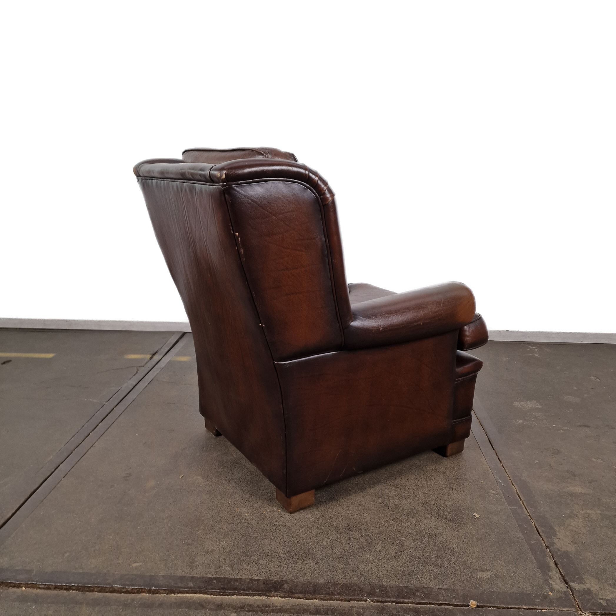 Vintage brown leather armchair