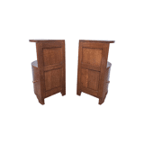 French Art Deco Oak Bedside Tables, 1920/30s