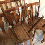 Set of 8 vintage brasserie chairs