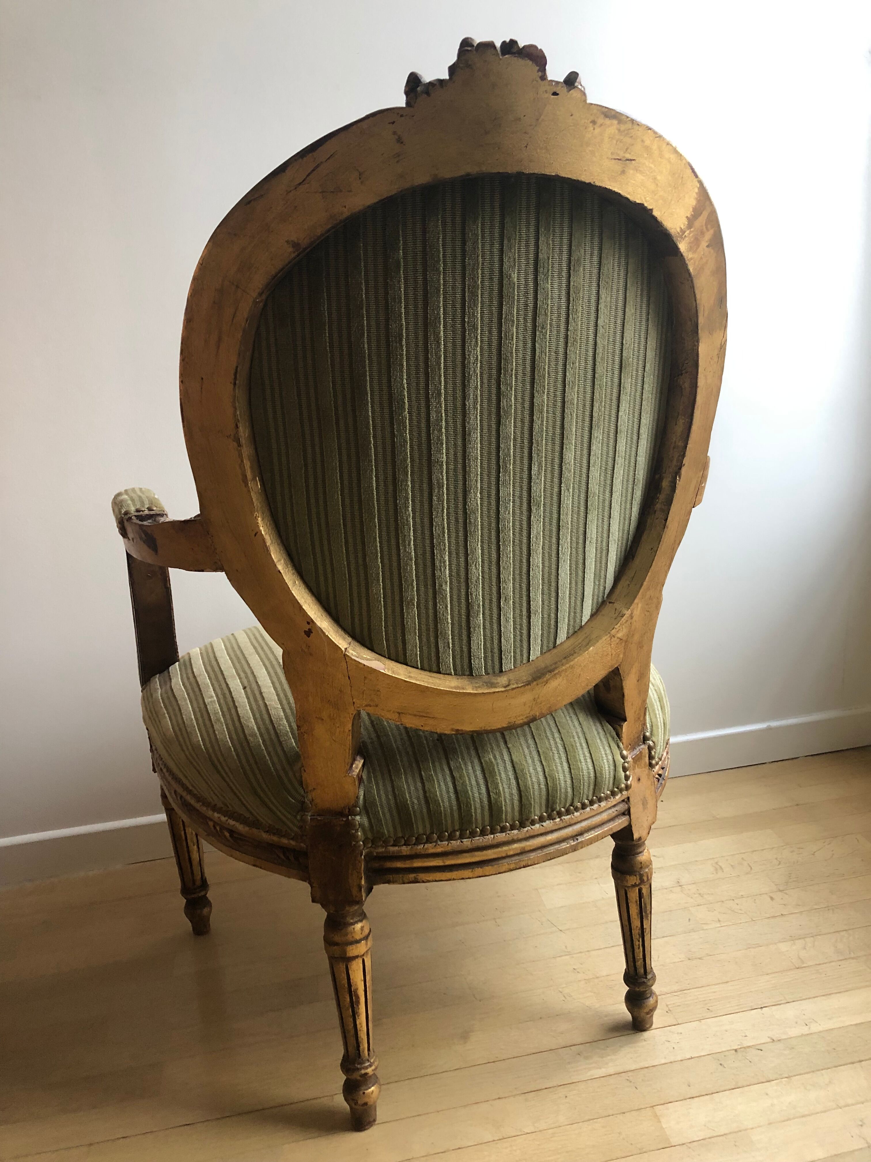 Pair of Louis XVI style armchairs