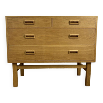 Scandinavian vintage oak chest of 4 drawers by Holger Jensen for FDB Møbler, 1960s