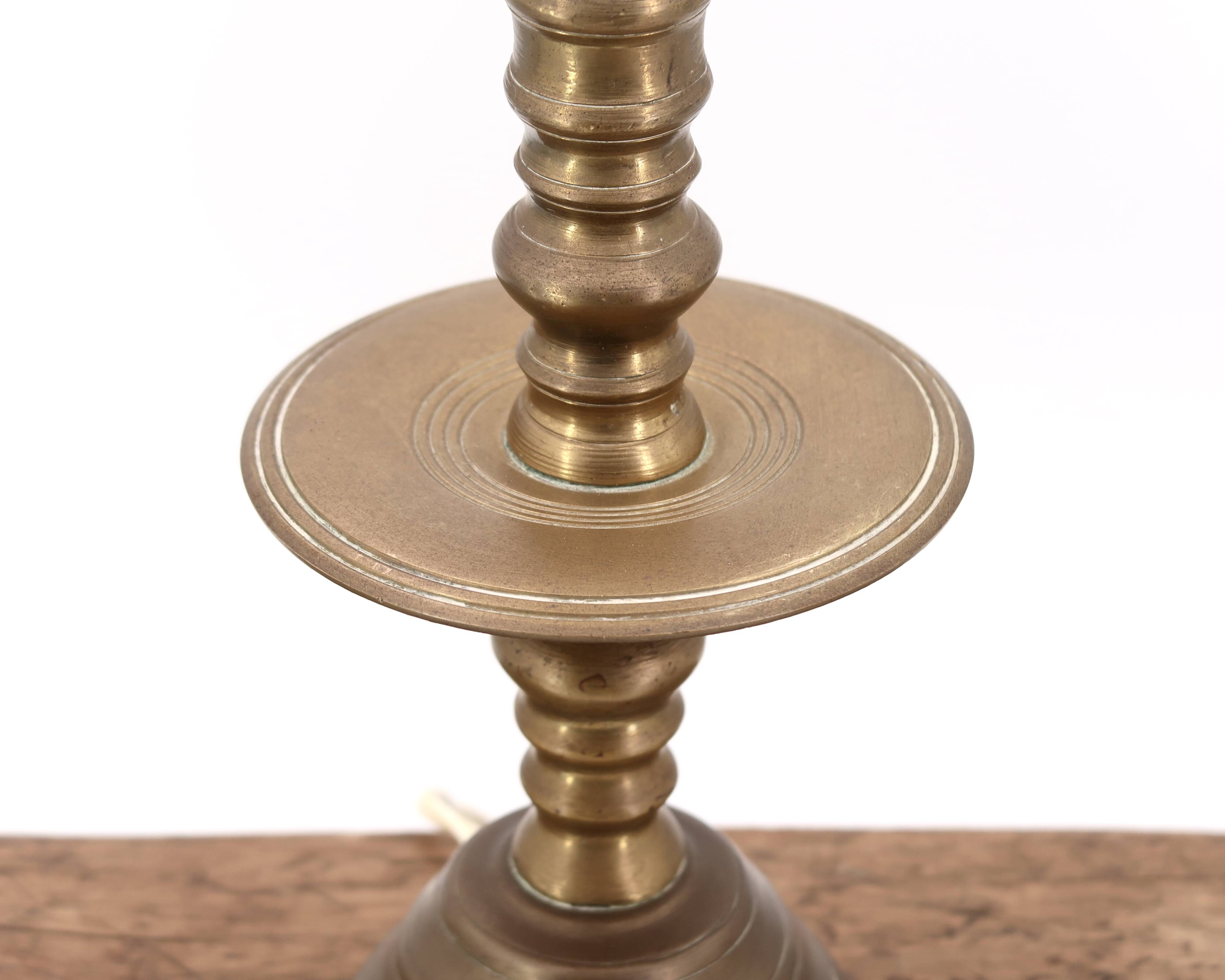 Golden brass column lamp, 1960s