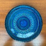 Large blue pottery bowl Rimini by Aldo Londi for Bitossi, Italy, 1960s.