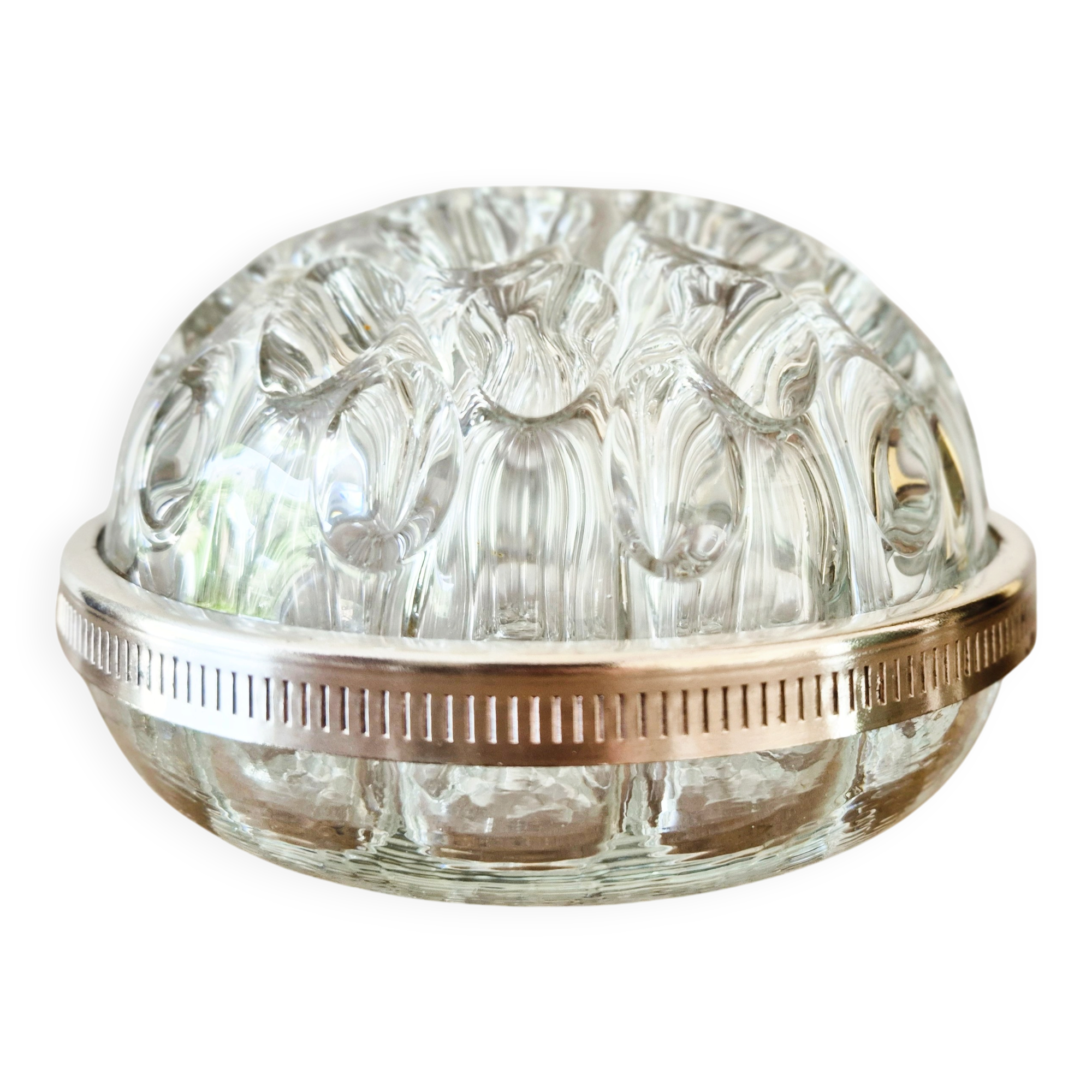 Antique glass and silver-plated flower holder