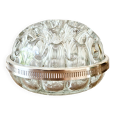 Antique glass and silver-plated flower holder