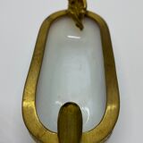 Ashtray in white milky opaline and gilded brass