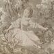 Framed antique tapestry, Fragonard, Grands Magasins du Louvre