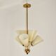 Chandelier Kamenický Šenov – Czechoslovakia, 1950s, brass and glass