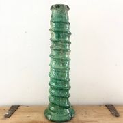 Bougeoir terre cuite émaillé vert 50 cm