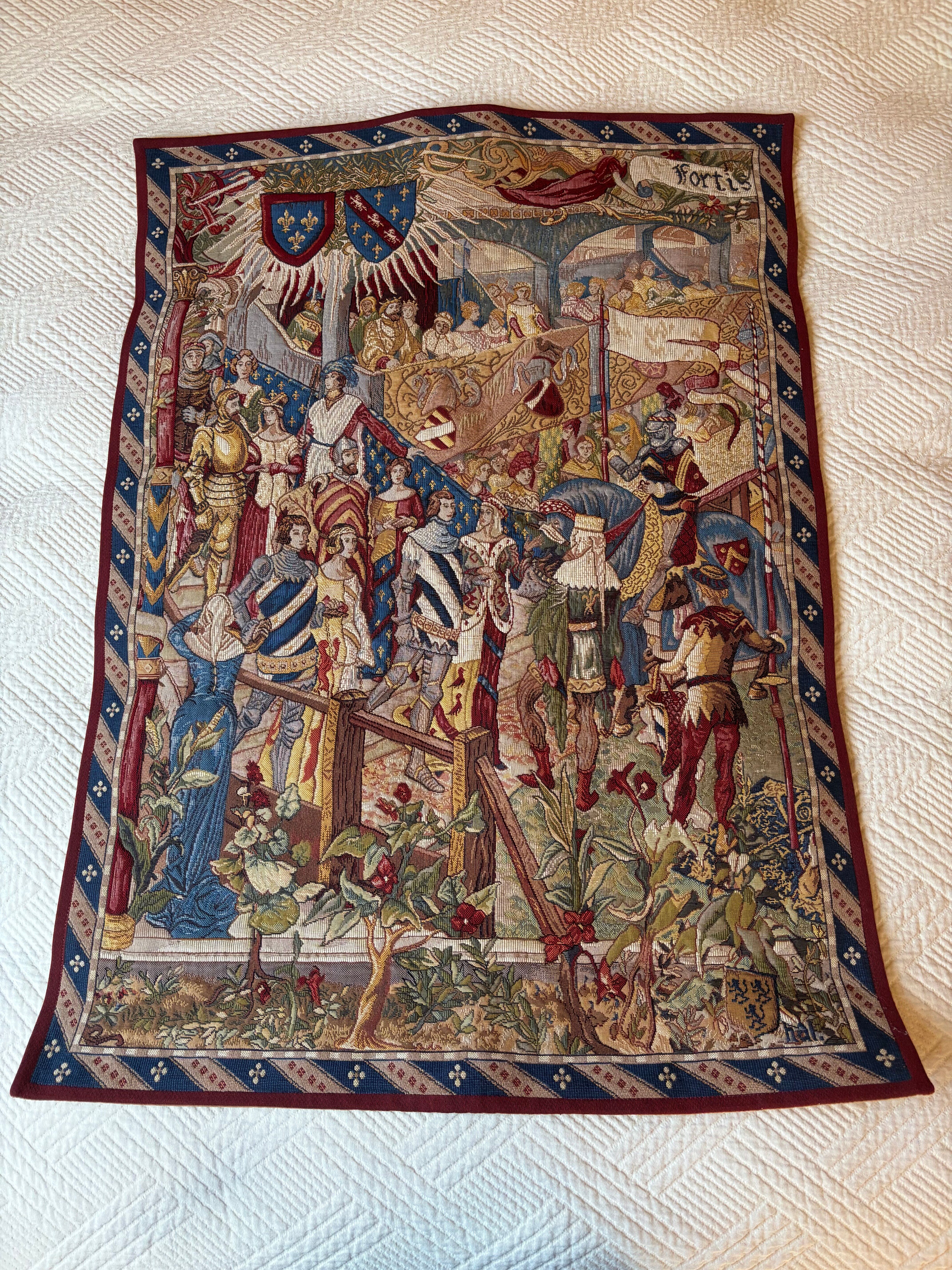 Tapestry Jules Pansu Halluin - Point de Loiselles - Medieval Scene
